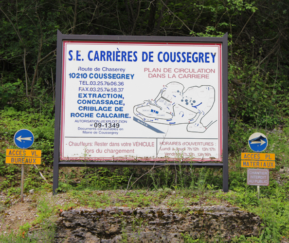 Plan acces carrieres de Coussegrey Auxerre, Troyes